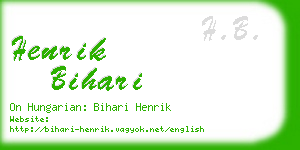 henrik bihari business card